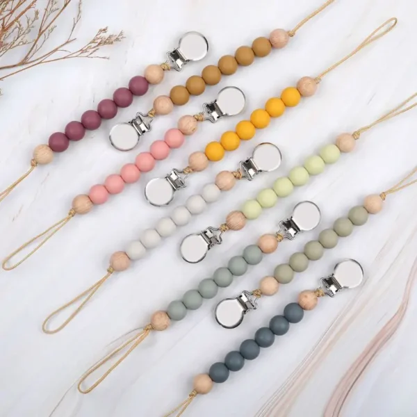 Pacifier Clips Chain Silicone Beads BPA Free DIY Dummy Clip Holder Soother Chains Baby Teething Toys Chew Gifts Dropshipping - Image 6