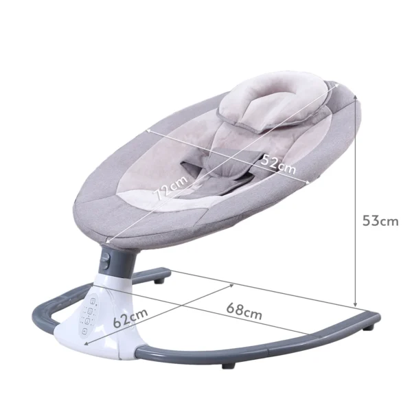 Putybudy S-Y608 Motorized Baby Swing for Infants Baby Rocker 4 Speeds &4 Timer & 12 Preset BT USB Flash Drive Washable w/ Remote - Image 5