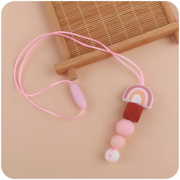 Baby Teether Food Grade Silicone Beads Nursing Mom Necklace Baby Gift BPA Free baby gum chewing pendant Accessories Toys - Image 3