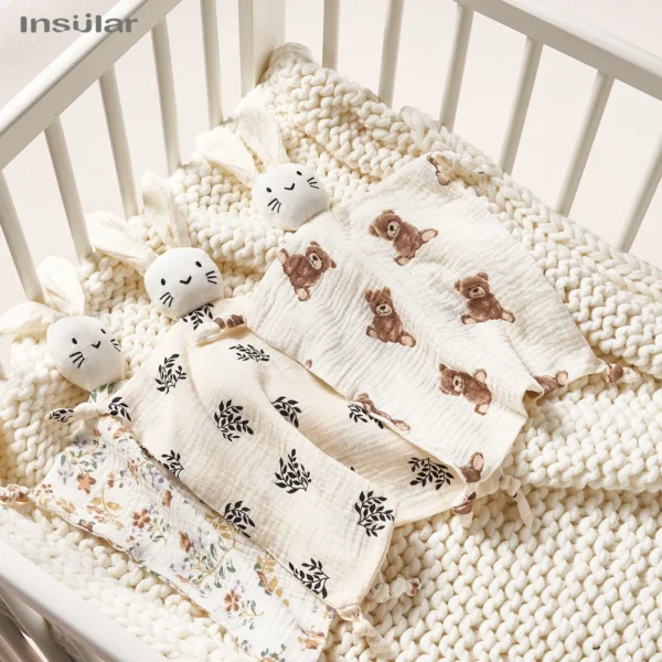 Muslin Baby Comfort Towel Cotton Comforter Blanket Soft Newborn Sleeping Dolls Kid Sleep Toy Soothe Appease Towel Bib - Image 2