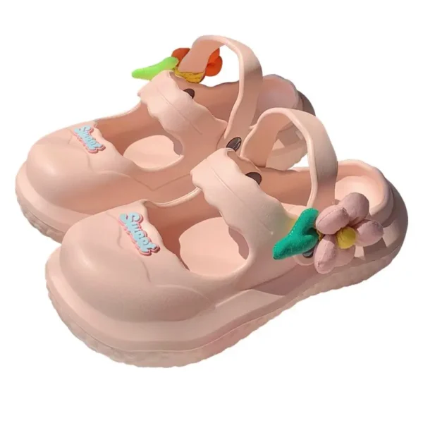 Designer Kawaii Mary Janes Shoes Woman Eva Beach Clogs Women's Summer Flower Sandals Girls Sweet bohemia Beach Shoes - Image 3