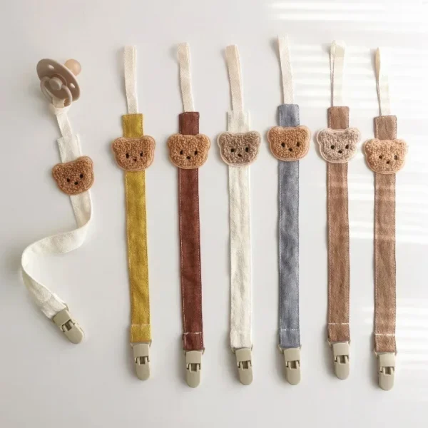 Cute Bear Baby Pacifier Chain Clips Holders Anti-drop Chain Cartoon Teething Clips Teether Toy Soother Pacifier Strap - Image 2