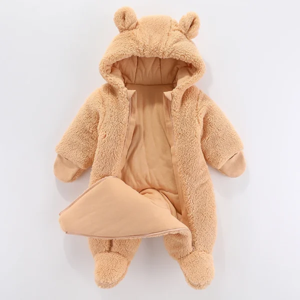 Newborn Baby Winter Jacket Warm Hooded Infant Romper Thicken Soft Cotton Boys Jumpsuit Cartoon Baby Girl Clothes 0 to 12 Months - Image 3