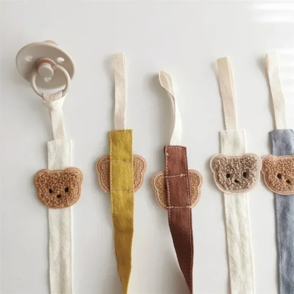 Cute Bear Baby Pacifier Chain Clips Holders Anti-drop Chain Cartoon Teething Clips Teether Toy Soother Pacifier Strap - Image 3