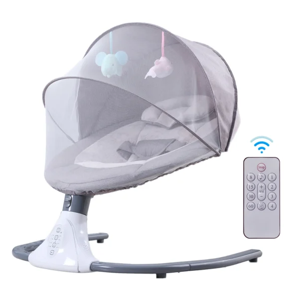 Putybudy S-Y608 Motorized Baby Swing for Infants Baby Rocker 4 Speeds &4 Timer & 12 Preset BT USB Flash Drive Washable w/ Remote - Image 4